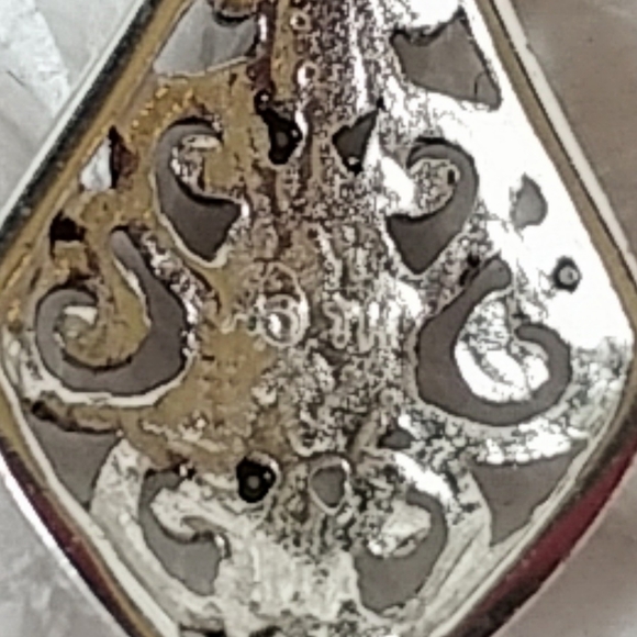 MARCASITE FILIGREE DROP EARRINGS - SILVERTONE - FOR PIERCED EARS - Picture 3 of 4